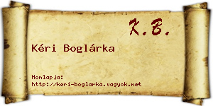 Kéri Boglárka névjegykártya